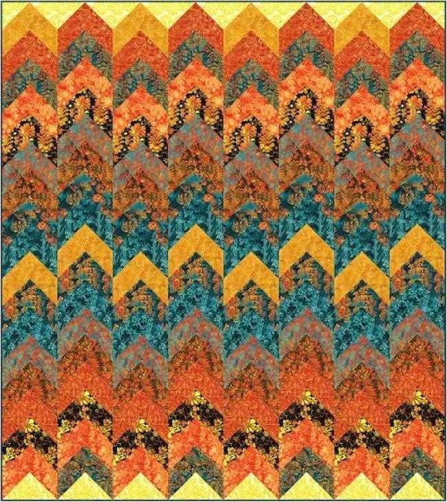 Hoffman – Bali Batiks – Monarch Migration – Woodblock Floral – Monarch, BTY