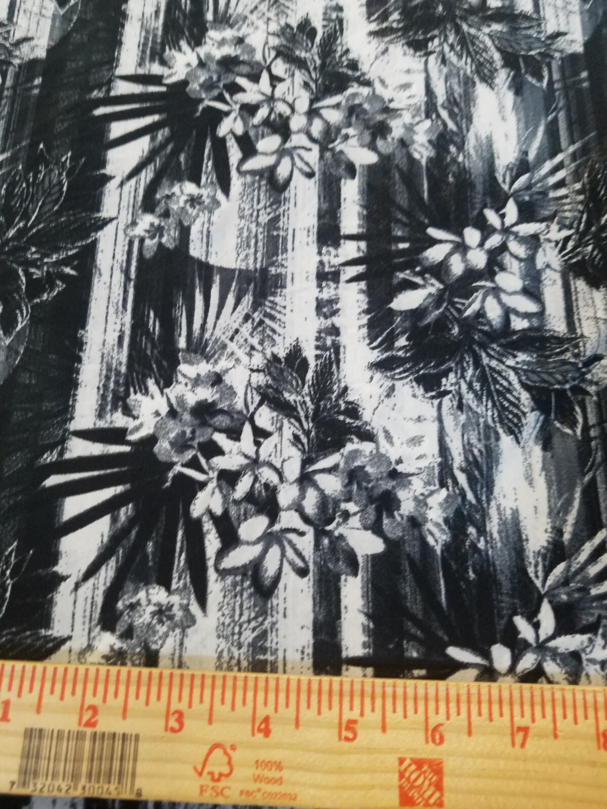 Black floral Printed spandex stretchable Fabric wrinkle resistant 60” W Sold BTY