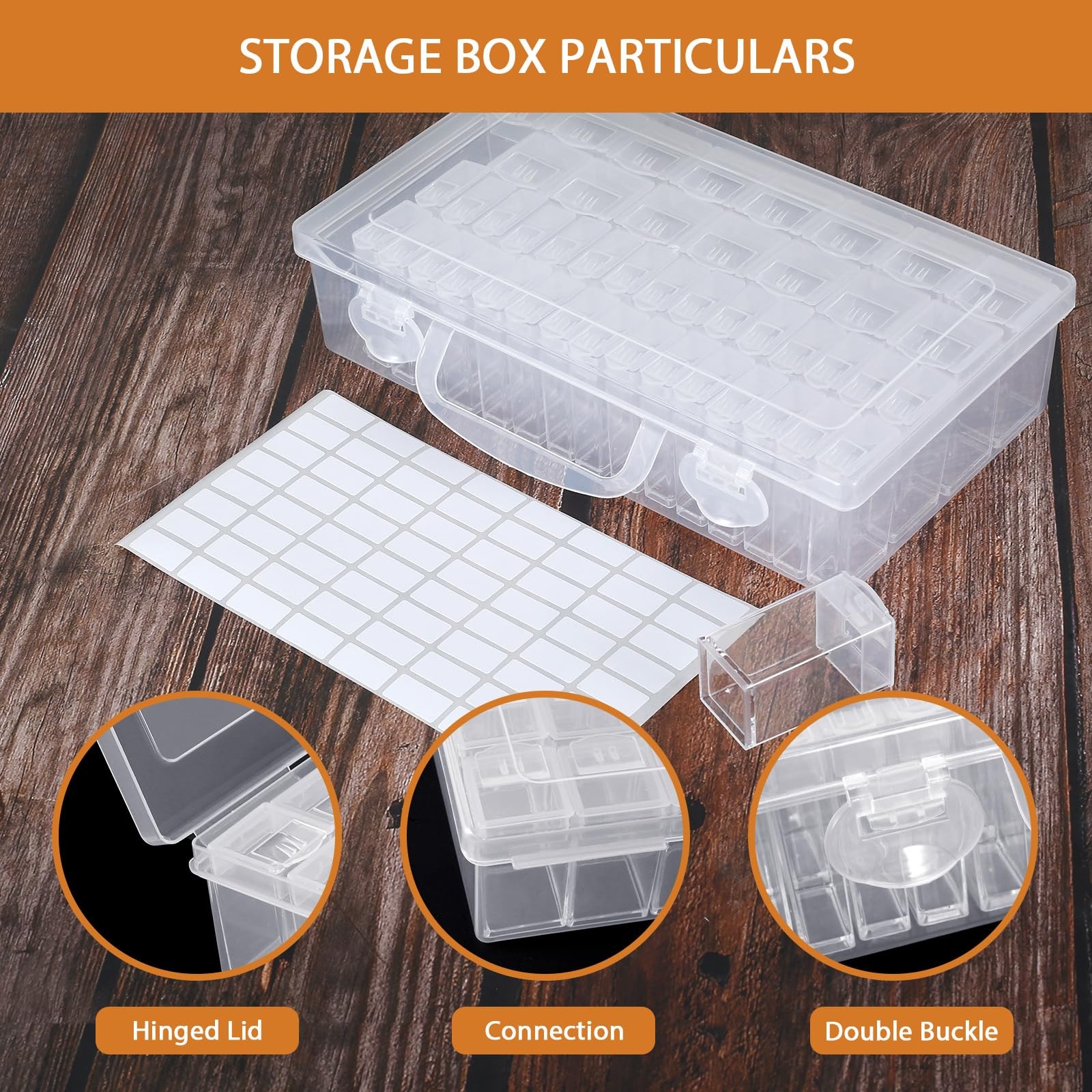 Storage Container, 48 Slots Portable Bead Organizer Box with Diamond Art Acce…