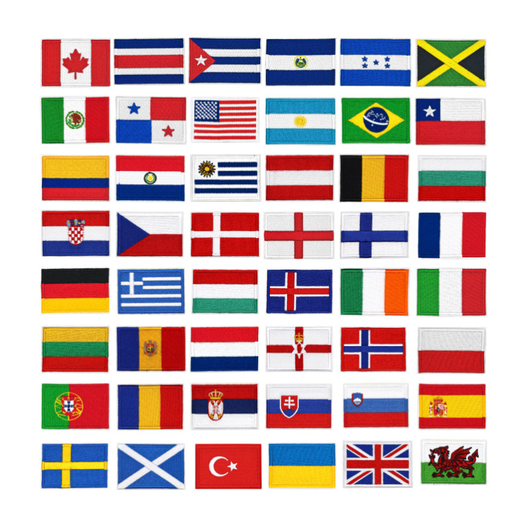 National Country Flag Embroidered Iron On Patches – Select A Patch!