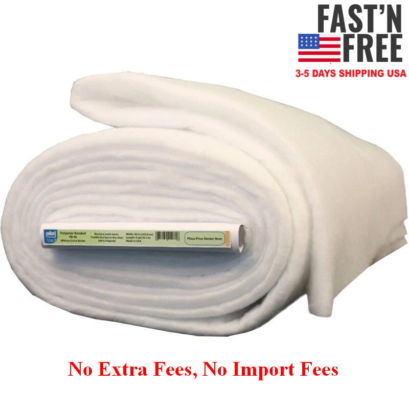 [HOT SALE] Pellon Polyester Quilting Batting, White 96″ x 9 Yards by the Bolt