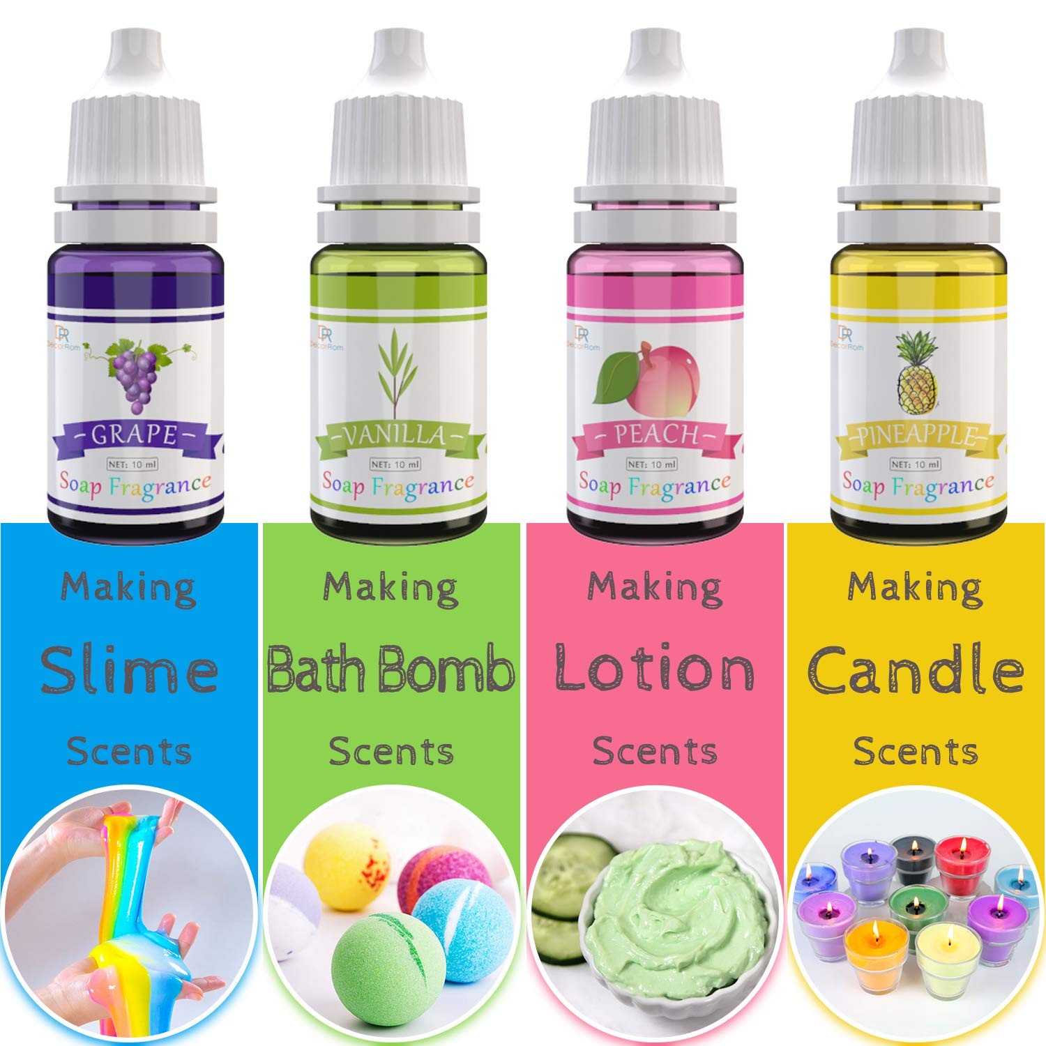 18 Soap Making Scent – Liquid Fragrance Oils Set 0.33 Fl Oz (Pack of 18)