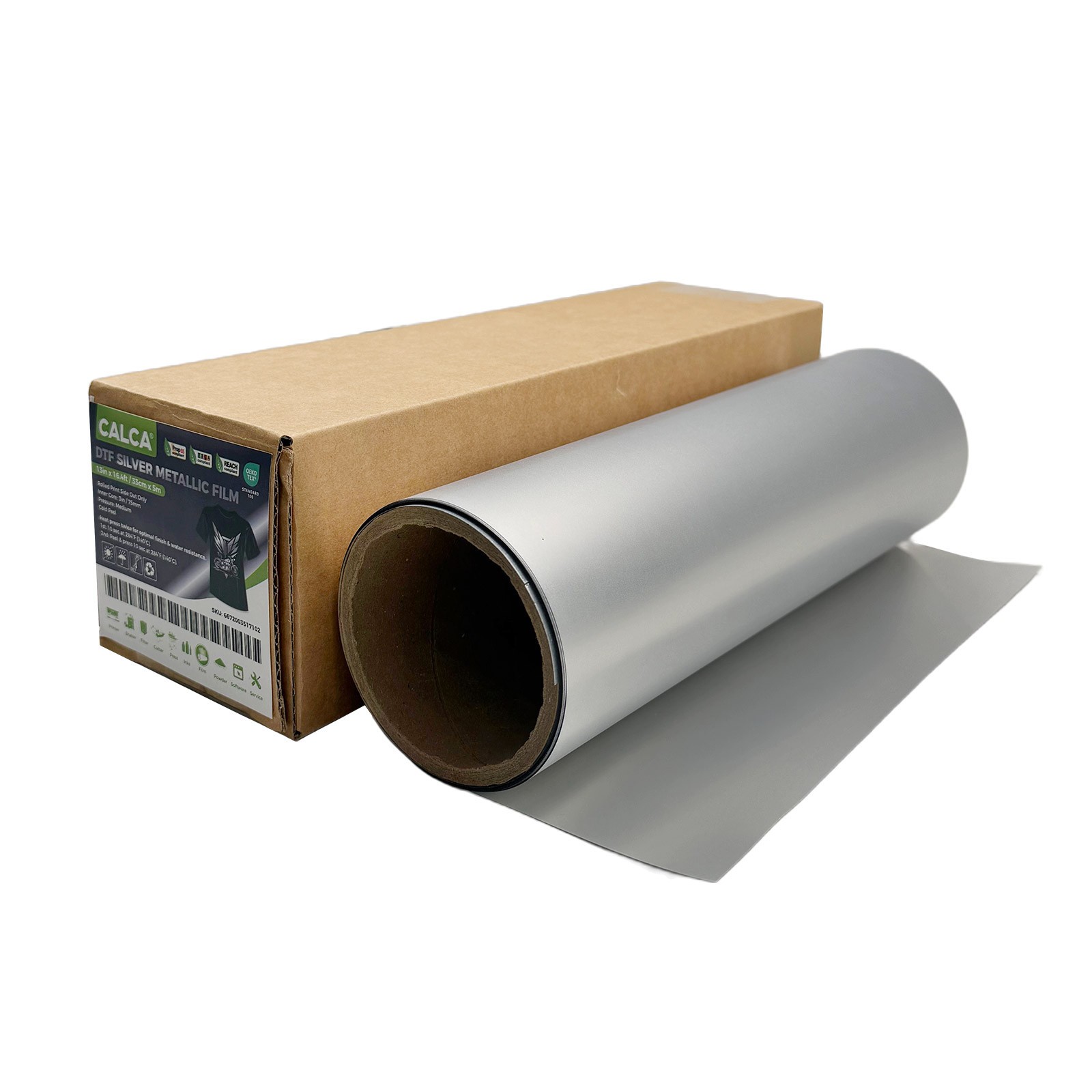 US Stock CALCA 24in x 65.6ft DTF Transfer Gold / Silver Foil Film Roll,Cold Peel