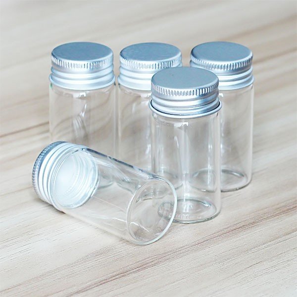 25ML Essential Vials Aluminum Storing Glass Bottles Crafts Lids Perfume 1~50pcs