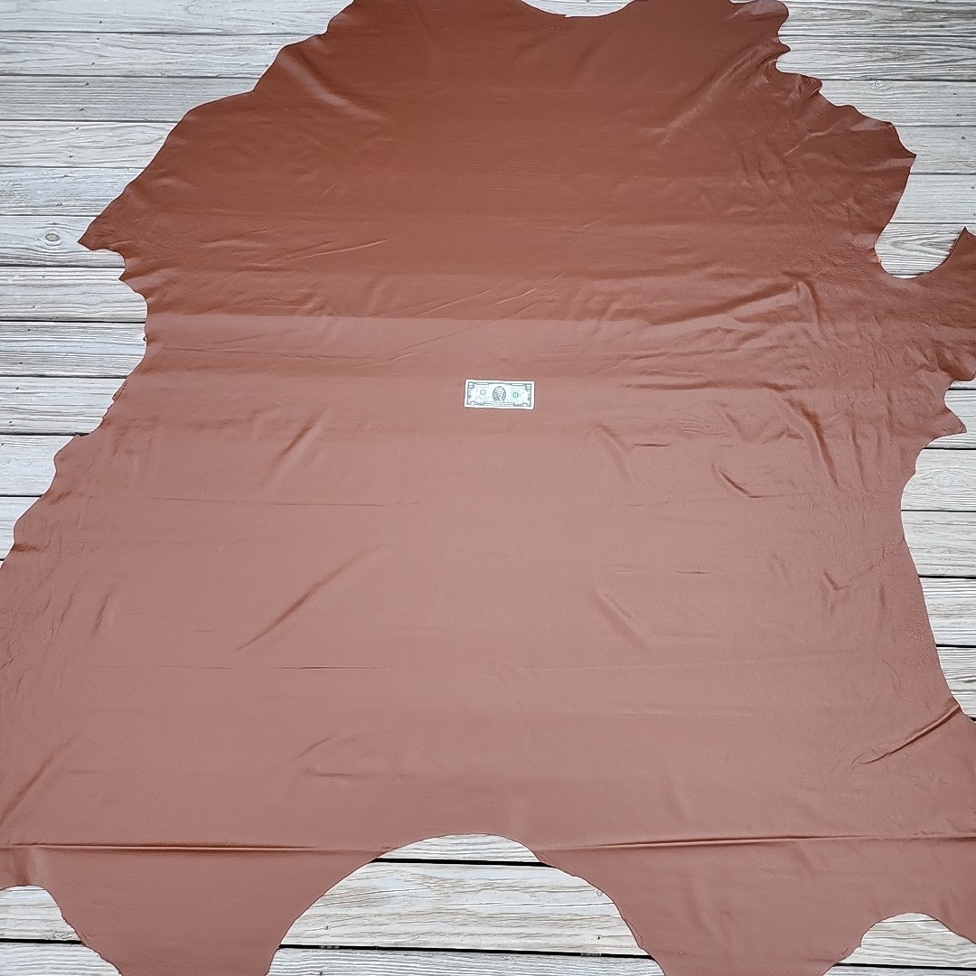 Brown Leather Whole Cow Hide High Quality 47.8 sqft Nutmeg Brown L2