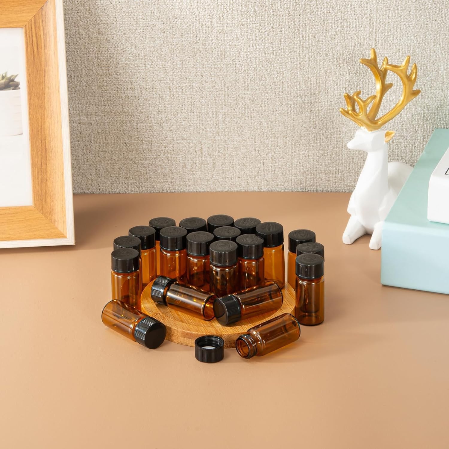 Amber Glass Vials 5ml 100pcs – Leak Proof Sample Bottles