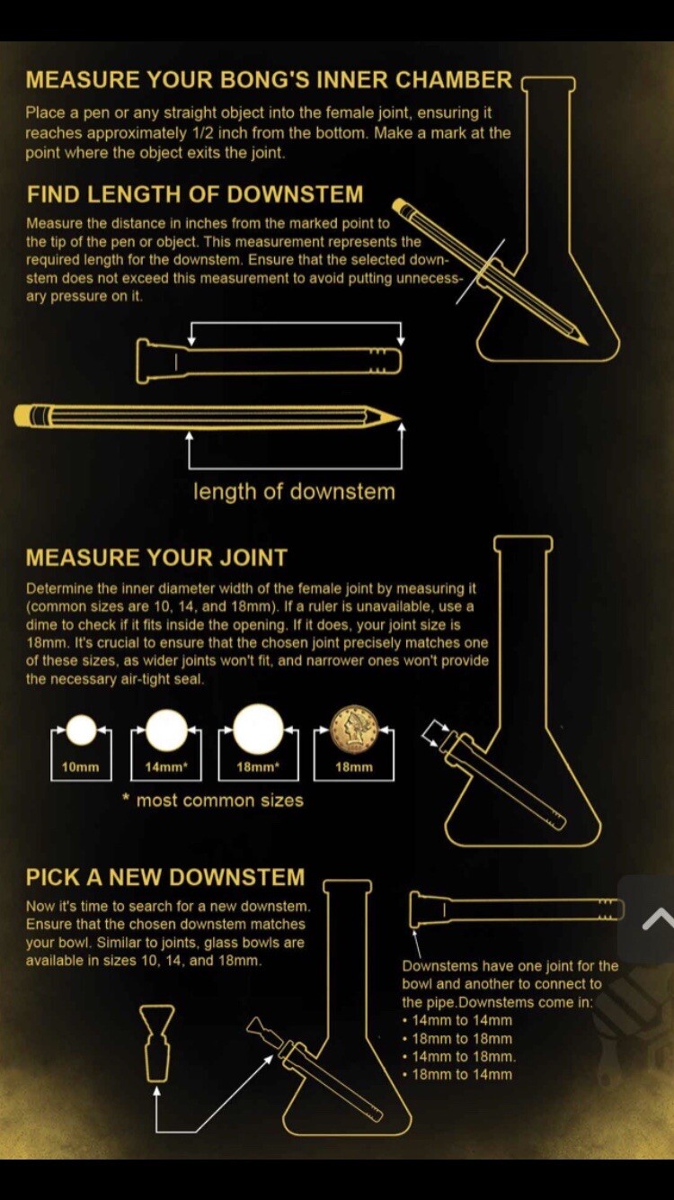 DIY Bong Kit 2”-6” Lstem 90 Or 45 Degree Bent Curved Glass Downstem 14mm Bowl