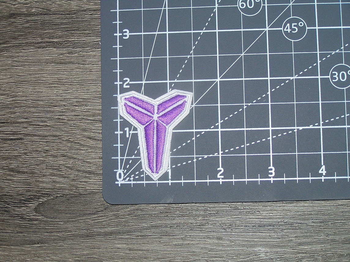 Kobe Bryant Mamba White/Purple Basketball Embroidered Iron On Patch 1.5″ x 1.75″