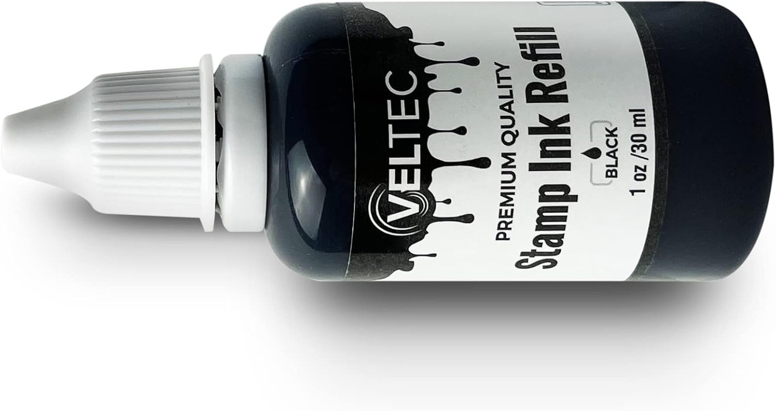 Self-Inking Stamp Refill Ink, Squeeze Bottle – 1 Oz. (Black)