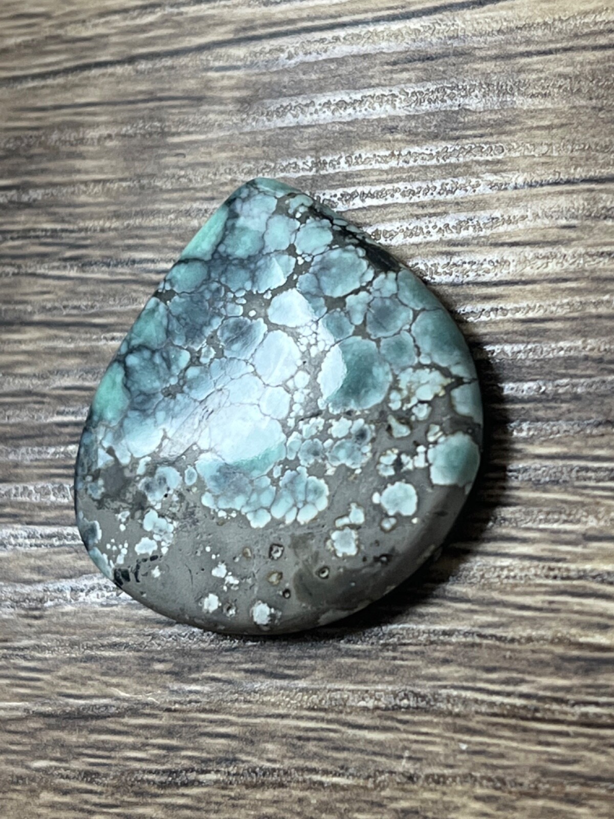 Poseidon Variscite “Starfox” mine 24.45 ctw Pear Tear drop Cabochon Tonopah NV