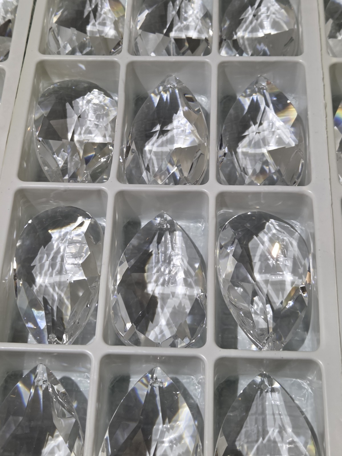 Asfour Crystal Pear Shaped 2.5 in. Prism Chandelier Box of 45