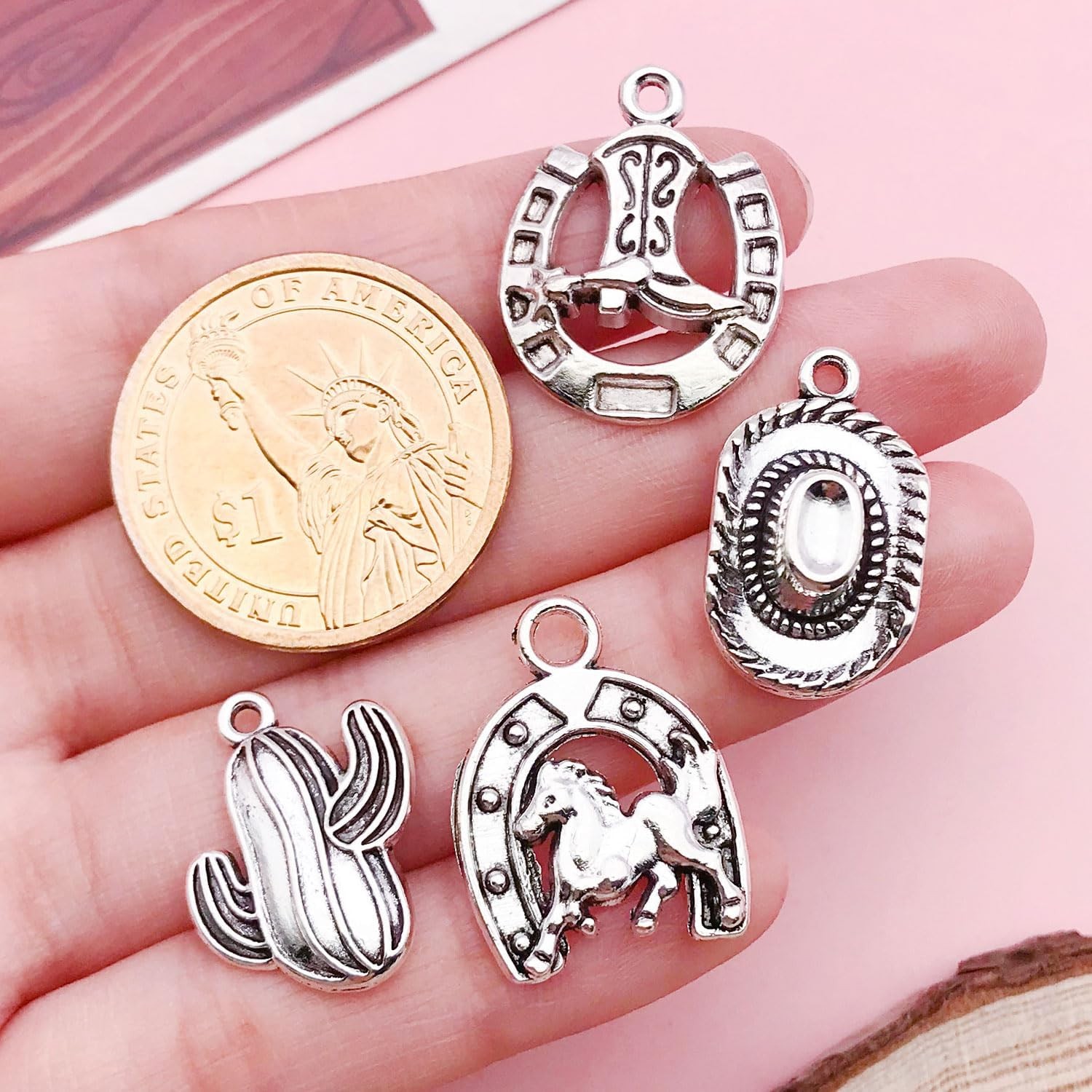 80 Pcs Western Cowboy Charms for Jewelry Making Horse Cowboy Boot Charms