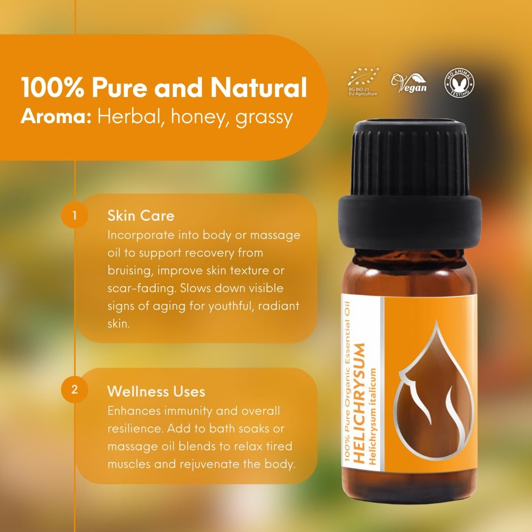 Essences Bulgaria Organic Helichrysum Essential Oil 1/3 Fl Oz | 10ml | Helichrys