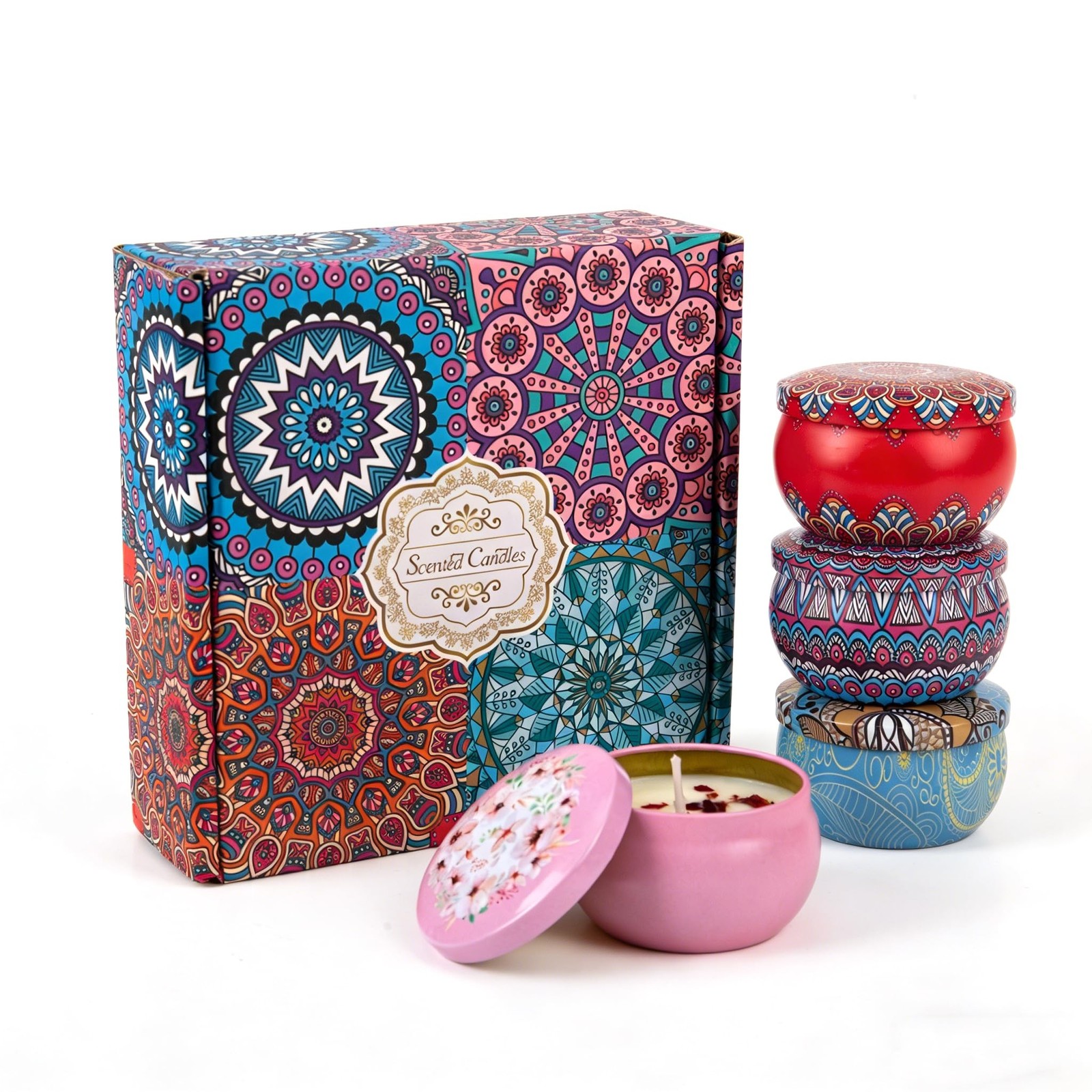Scented Candles Gift Set, Natural Soy Candles Non Toxic, 4 Pack | 5% Essentia…