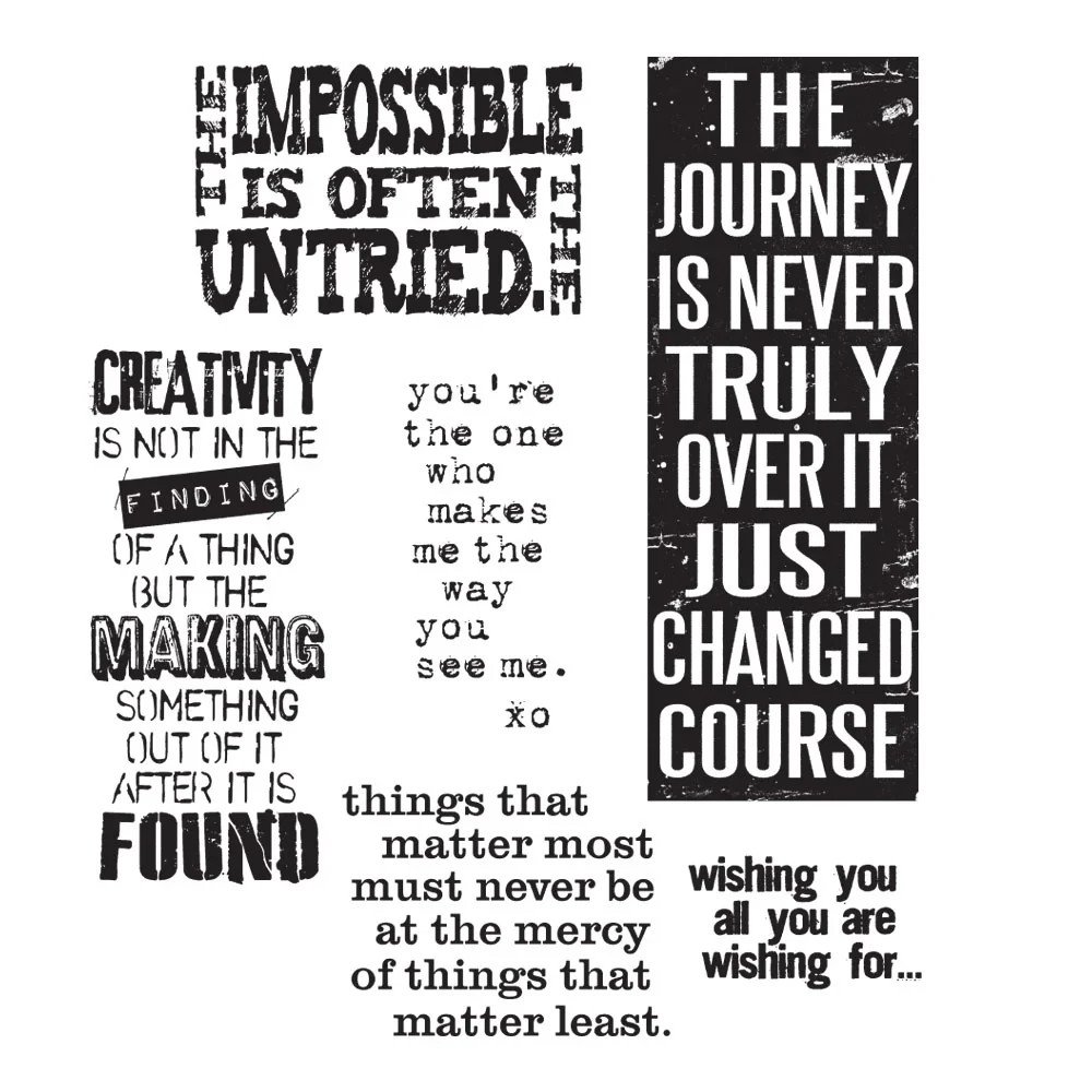 Tim Holtz Stampers Anonymous “WORDS FOR THOUGHT” Rubber Stamp Set CMS132