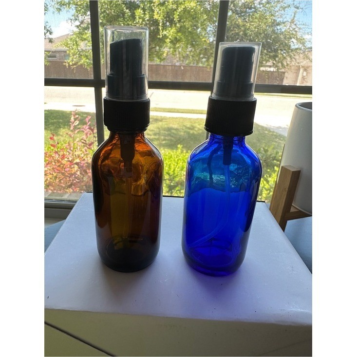 Amber and Cobalt Glass Spray Bottles Set of 13 DIY Room Mist 2oz