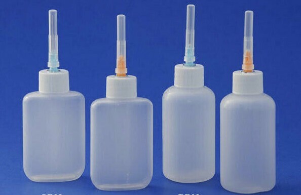 5 Pack 1-1/4oz Oval Bottle Plastic Solvent Applicator 16-gauge Needle
