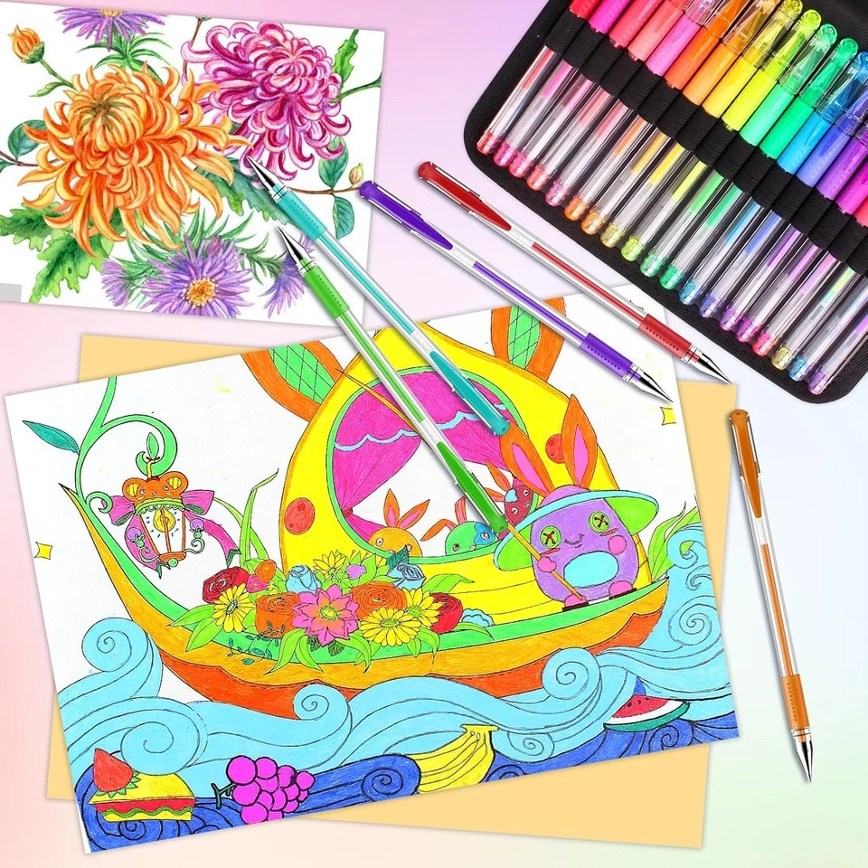 160 Pack Gel Pens Set with 80 Colors + 80 Refills for Adult Coloring & Art
