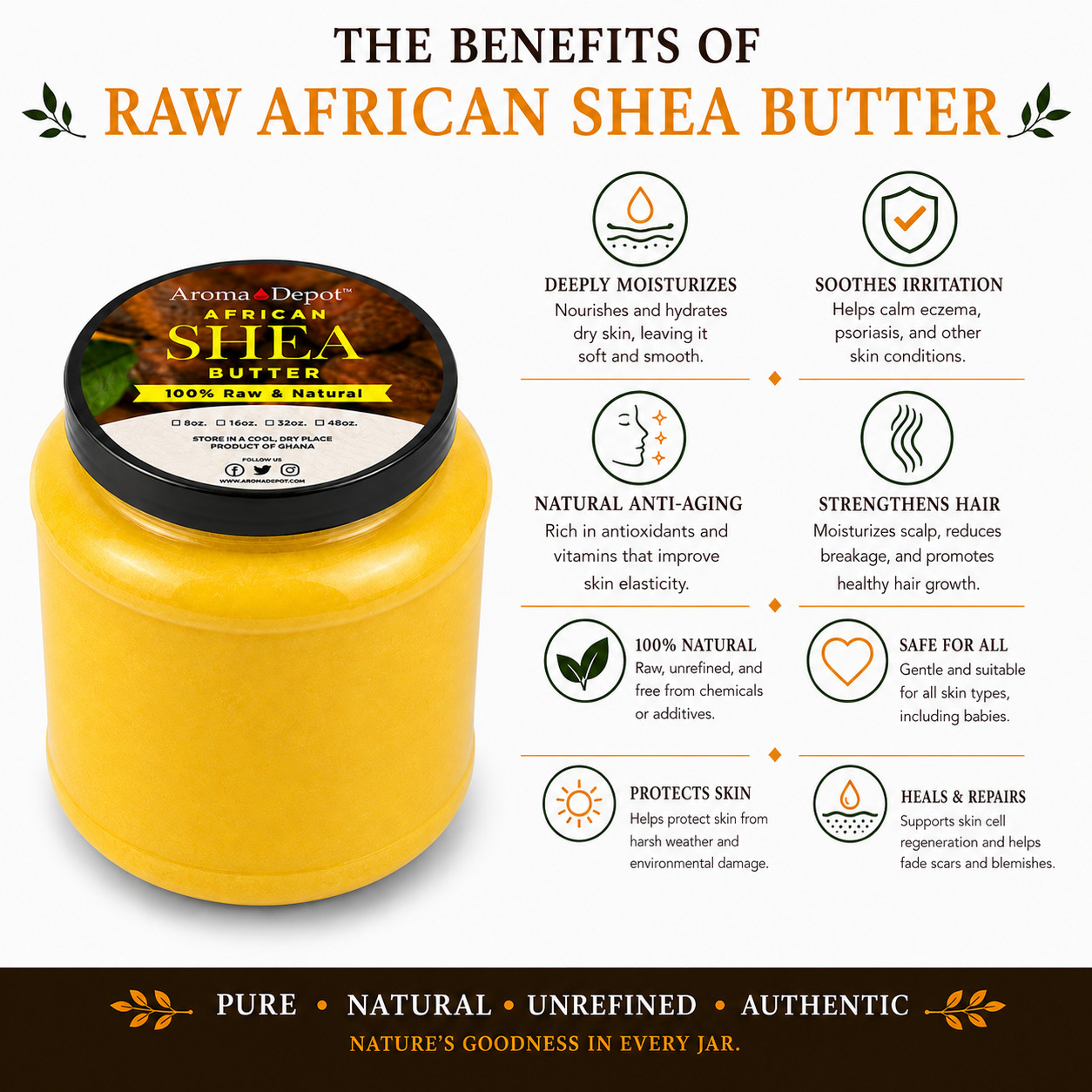 African Shea Butter Bulk 3 lb. Yellow From Ghana 100% Pure Natural Raw Unrefined