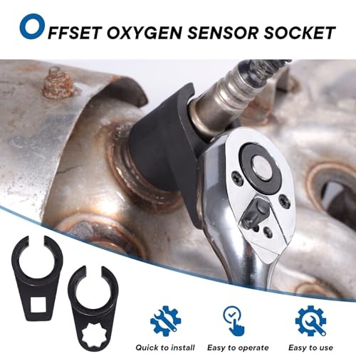 O2 Oxygen Sensor Socket Thread Chaser Set, Automotive O2 1/2*3/8*7/8 5pcs