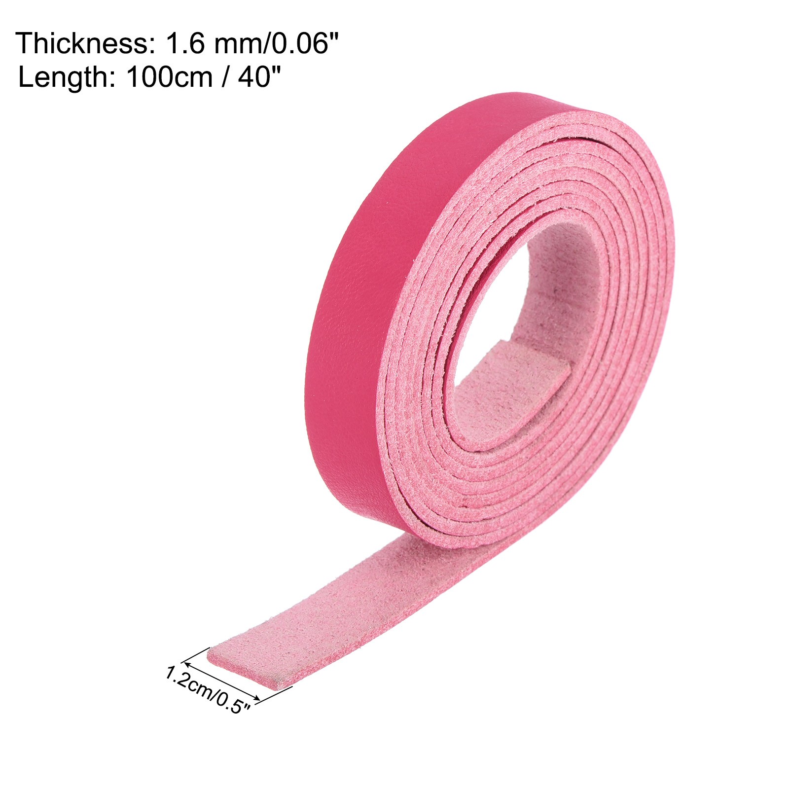 Leather Straps Strip Belt 1.2cm(0.5″ Width) Leather Strips Bright Pink