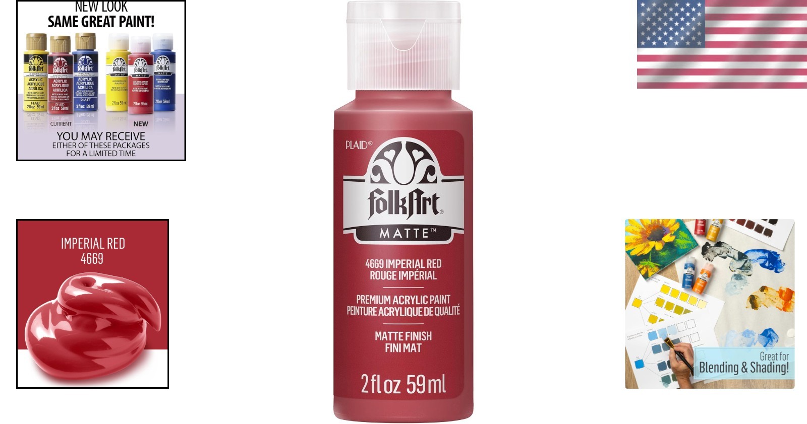 Rich Imperial Red Acrylic Paint in 2 oz – Perfect for Multiple Surfaces