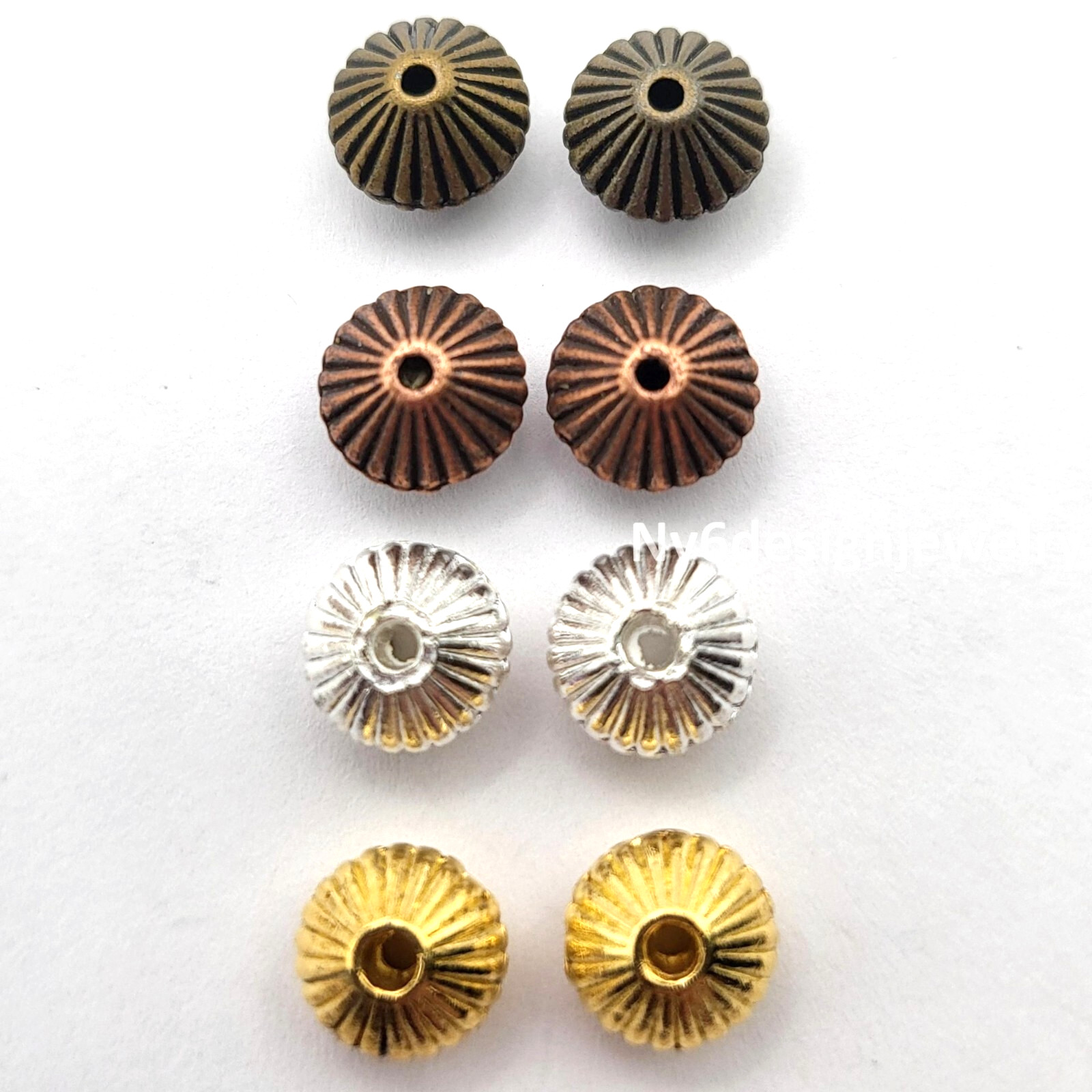 Bicone Spacer Beads 20pcs Copper Antique Brass Silver Gold Jewelry Finding 7mm