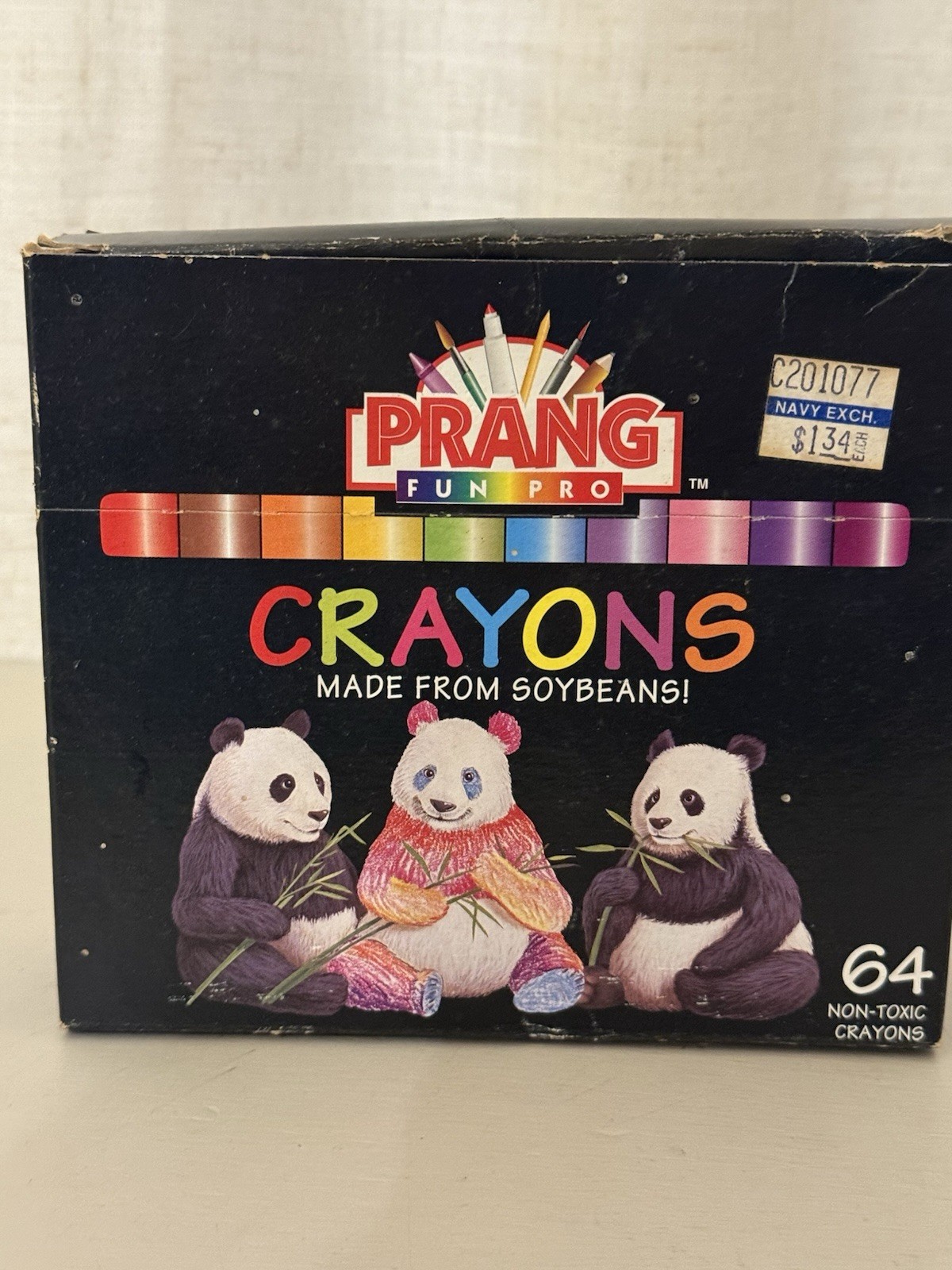 Vintage PRANG 64 Fun Pro Soy Crayons – Crayon Zoo Pandas – Near Mint/Complete