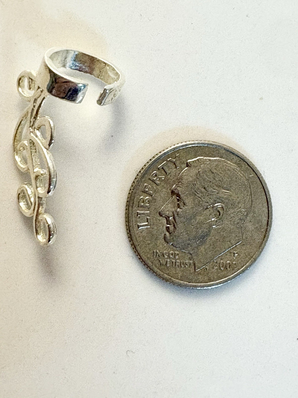 Silver Plated Spiral Ear Cuff Finding – Right Ear – For Jewelry Making