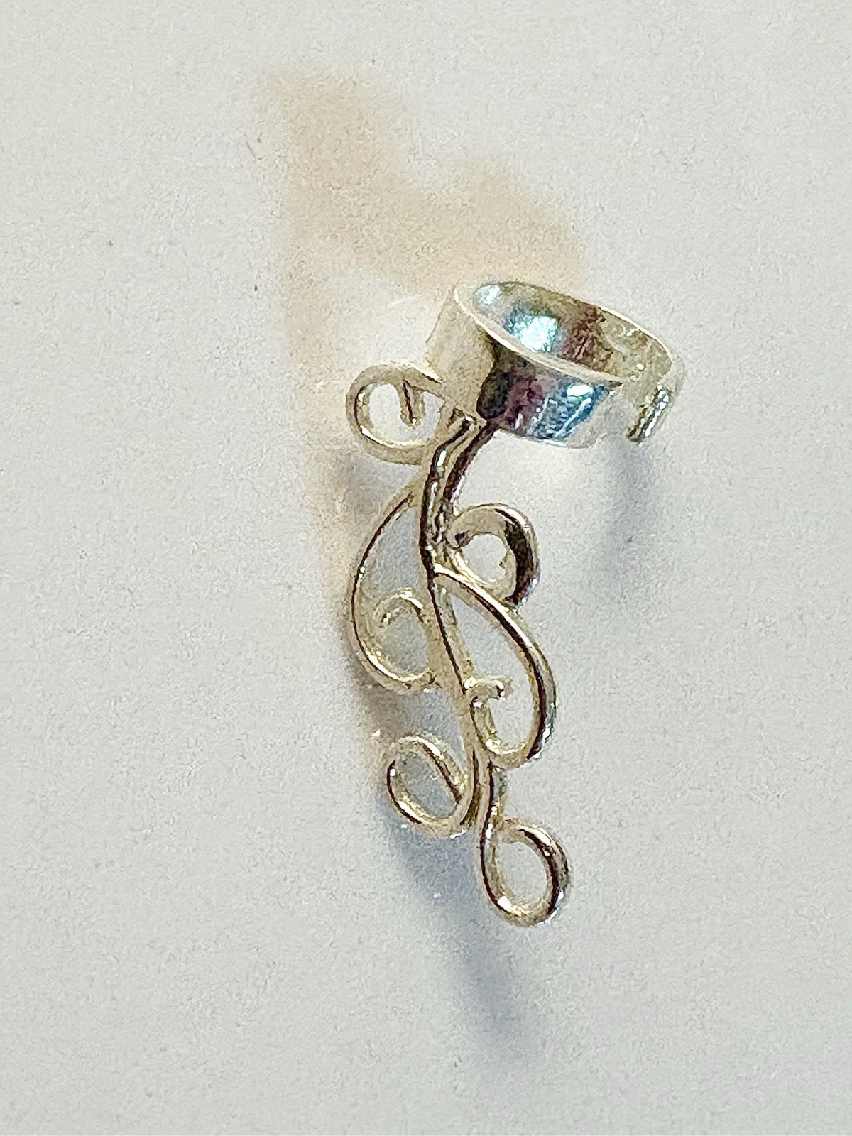 Silver Plated Spiral Ear Cuff Finding – Right Ear – For Jewelry Making