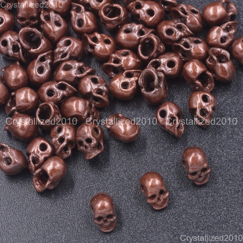 Side Drilled Metal Skull Bracelet Necklace Earring Connector Charm Spacer Beads