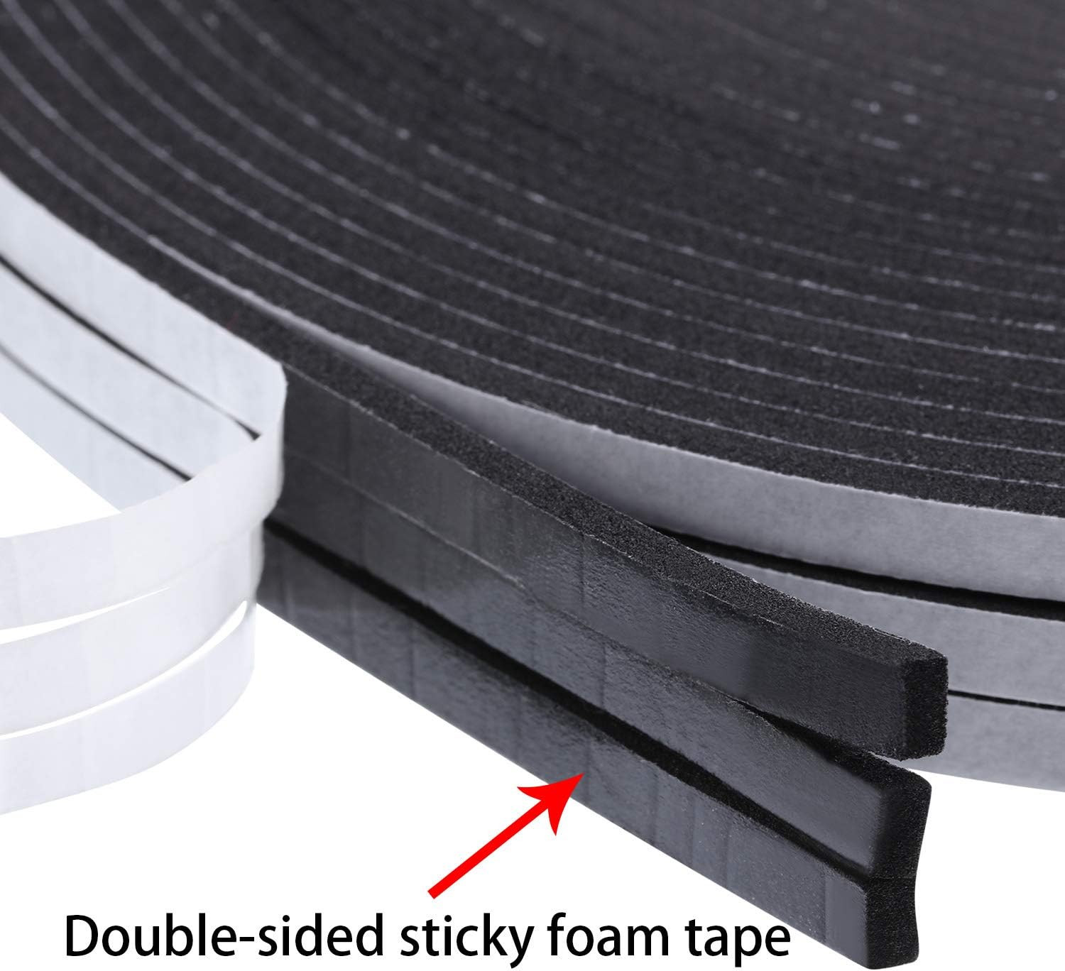 Double-Sided Foam Mounting Tape, 1/8 Inch Thick, 3 Rolls, 1/4 Inch x 32.8 Ft