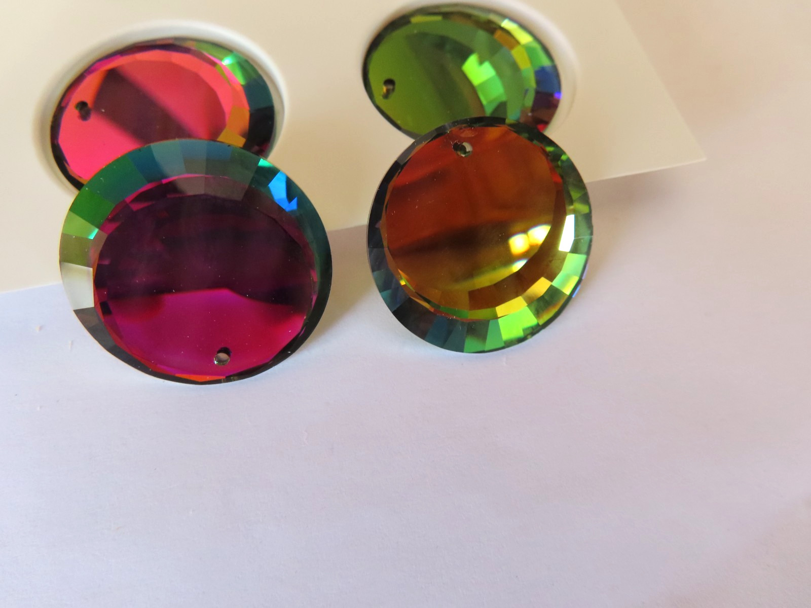 1 Swarovski Lunar (Round Crescent) Pendant 27mm Vitrail Medium. #6210
