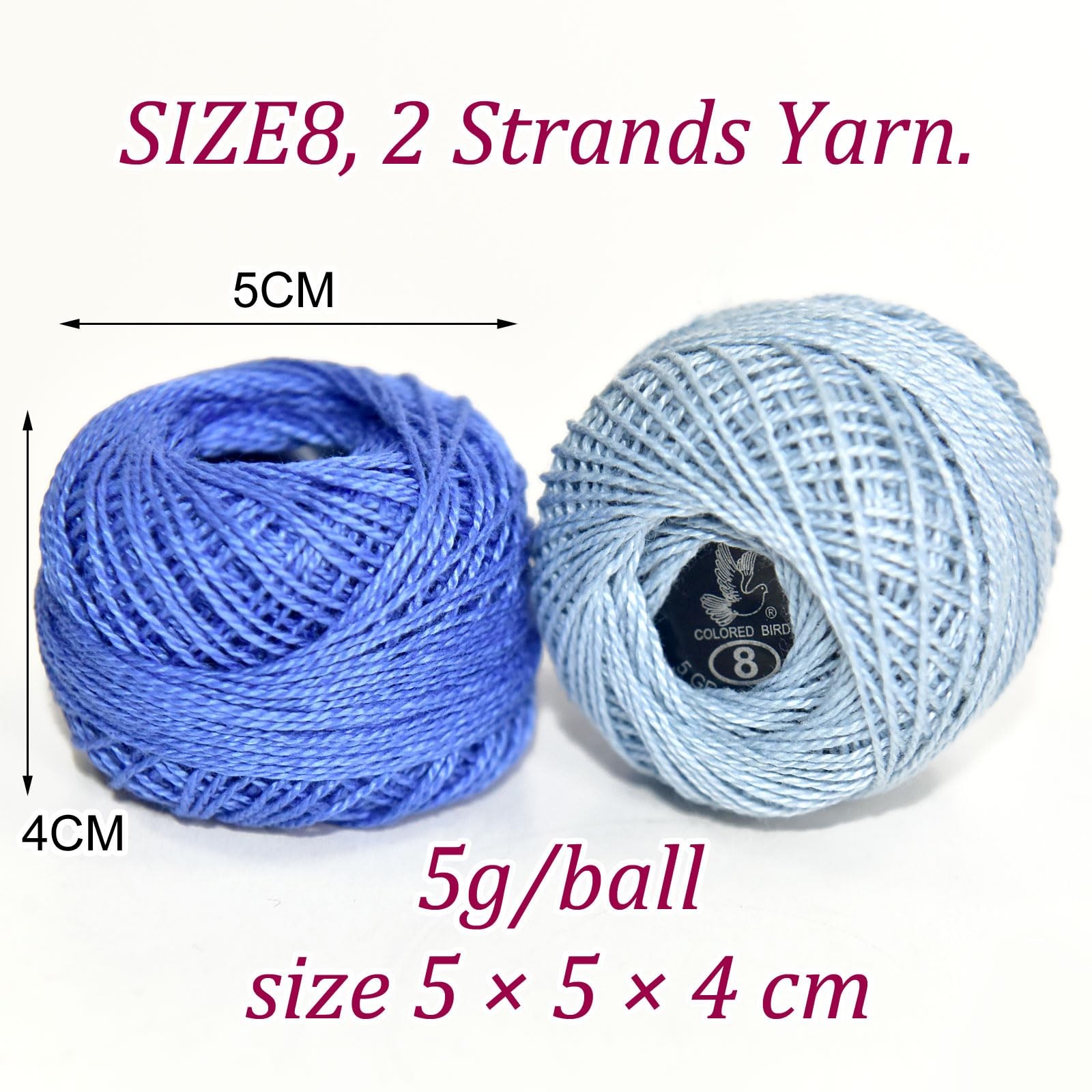 Soft 48 Colors Crochet Thread Double Mercerized Egyptian 48 Vintage Morandi