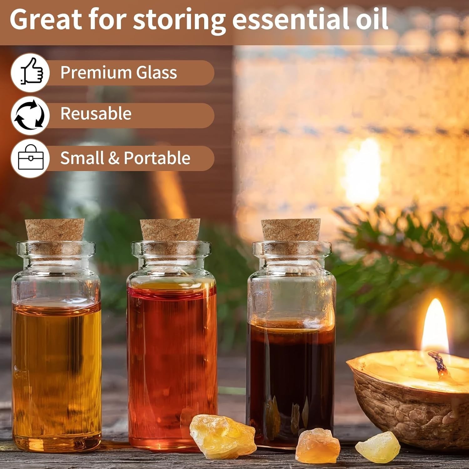 30 PCS Mini Glass Bottles, 10ml Small Glass Bottles, Vials Cork Stoppers, Spe…