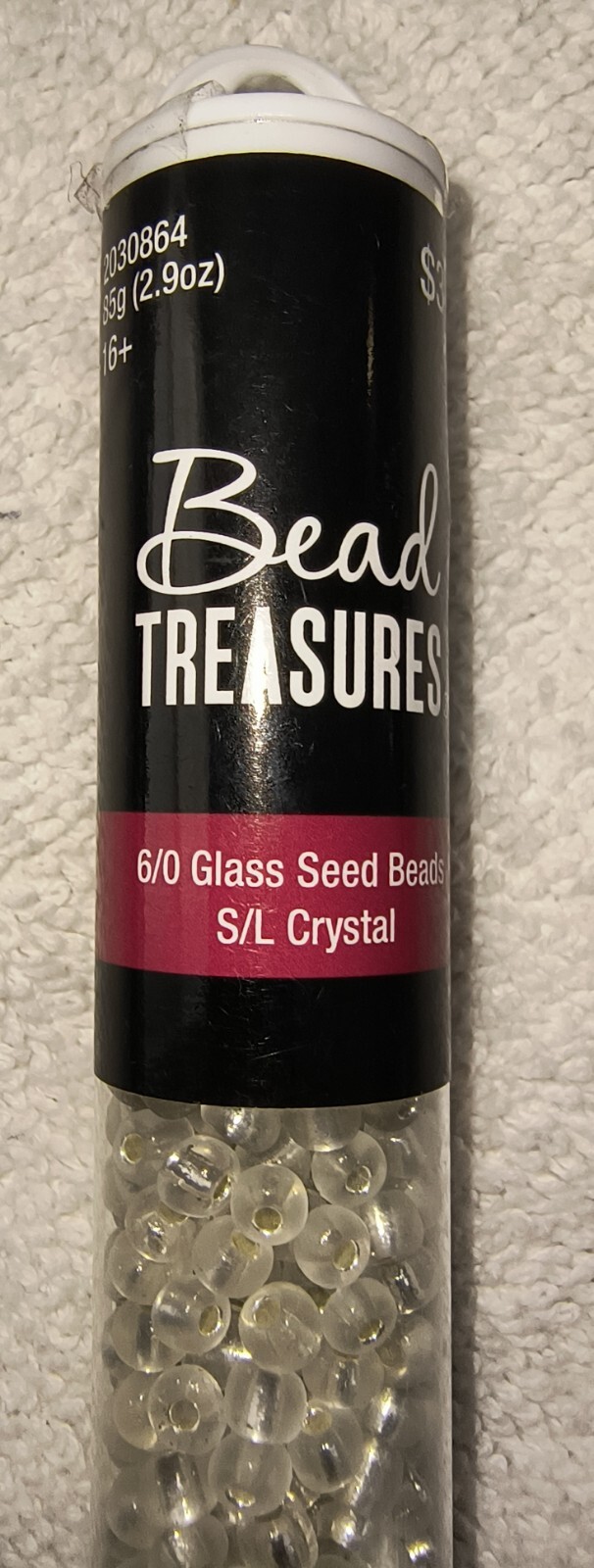 Bead Treasures 2014 Glass Seed Beads 6/0 S/L CHRYSTAL 2.9 OZ./85G