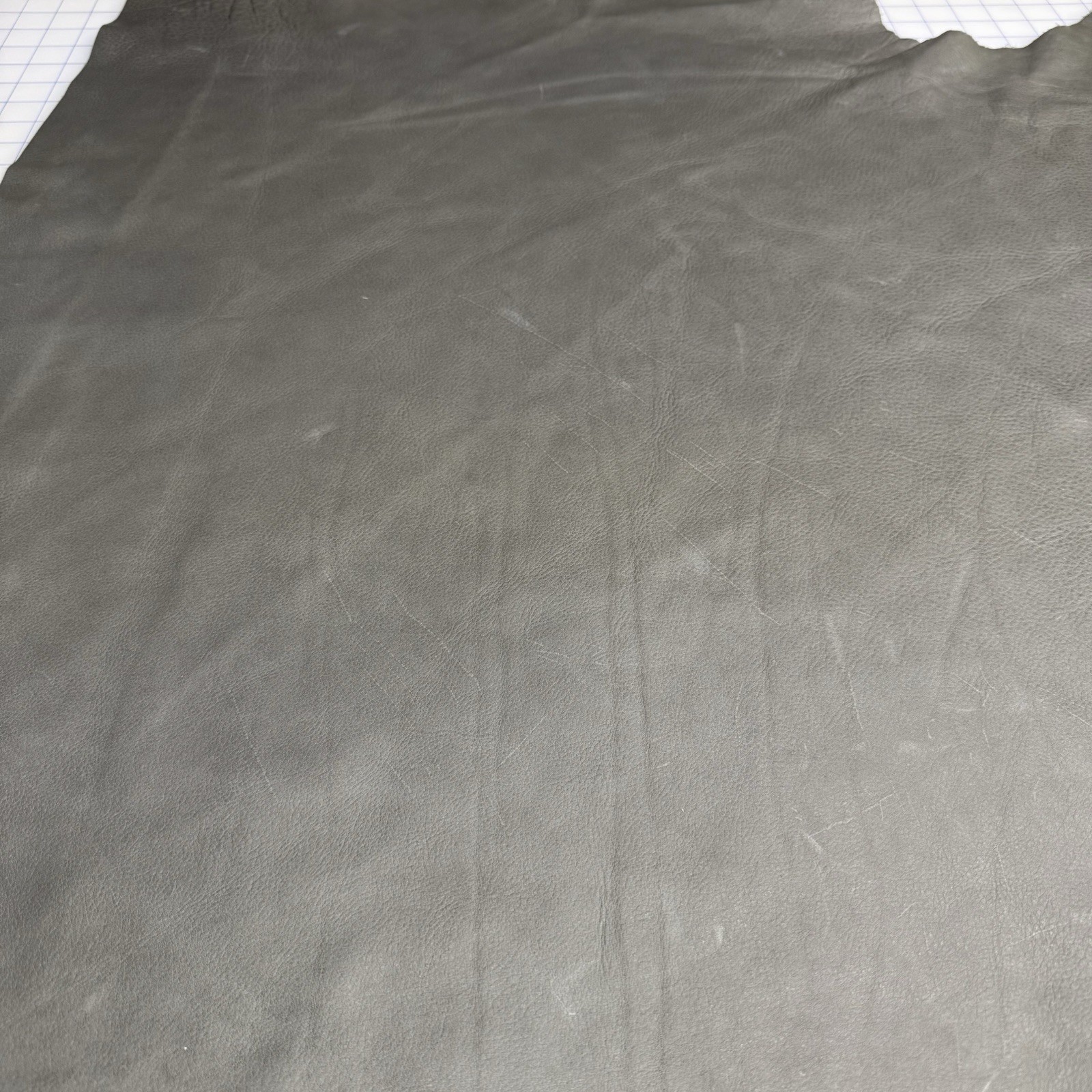 Grey Leather Hide Top Grain Remnant – See Description