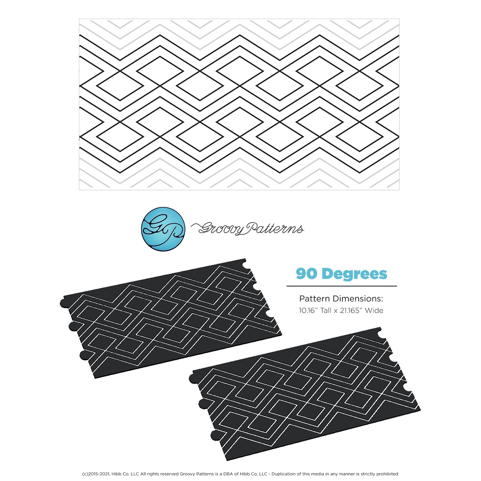 Longarm Quilting Groovy Pattern Boards set of 2 90 Degrees Design