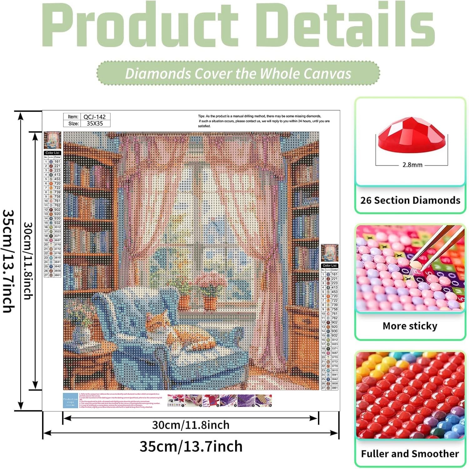 Book Diamond Art Kits for Adults, 5D Cat Diamond Painting Kits for Beginners,…