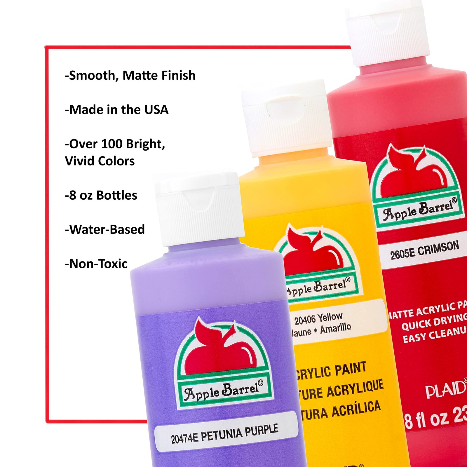 Apple Barrel Acrylic Paint in Assorted Colors (8 Ounce), 20404 Black- (Pack of 1
