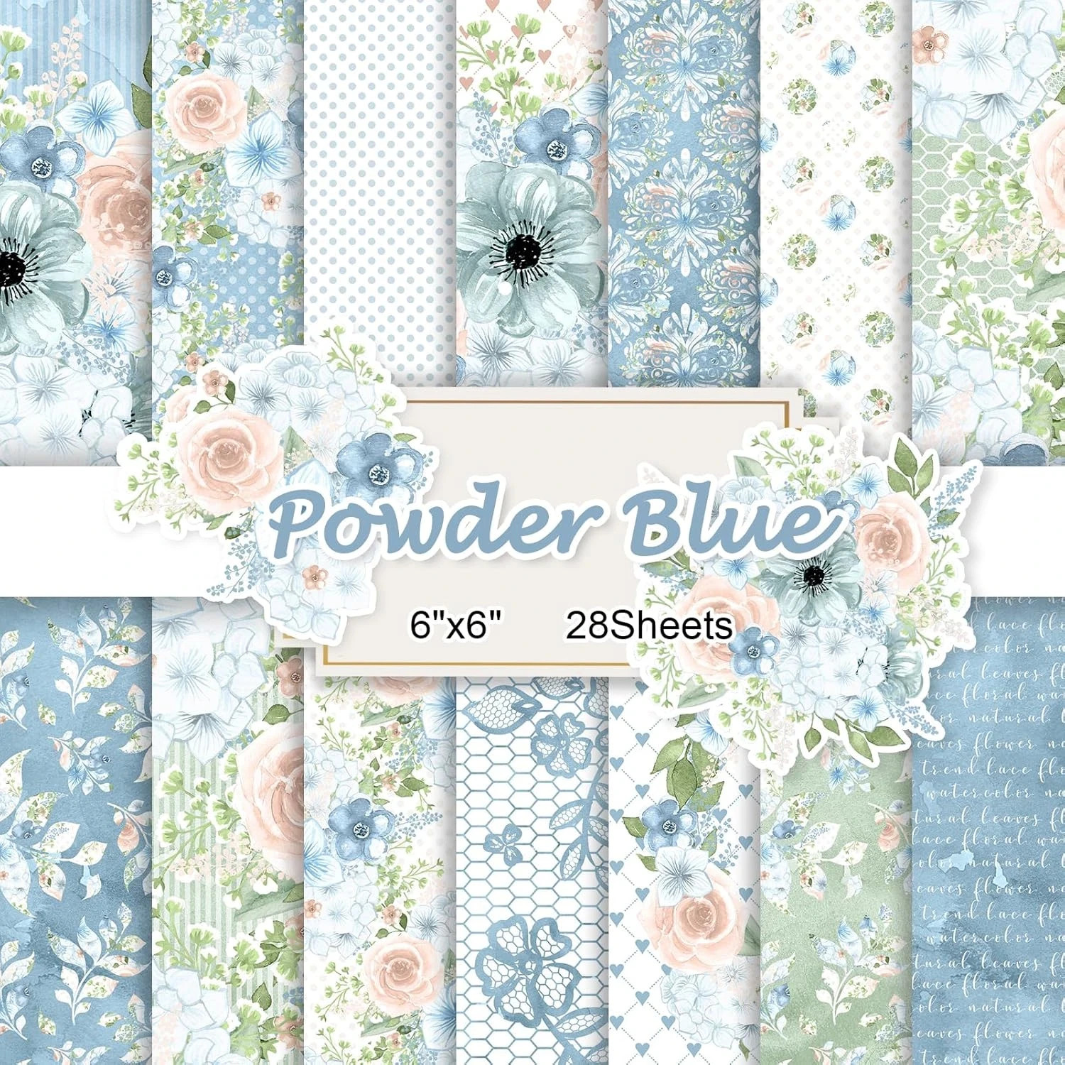 28 Sheets Scrapbook Paper, Floral Scrapbooking Specialty Papers 160Gsm Cardmakin