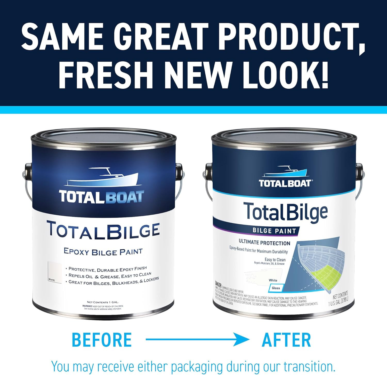TotalBoat TotalBilge Gray Quart Epoxy Bilge Paint for Boats, Bulkheads & Lockers