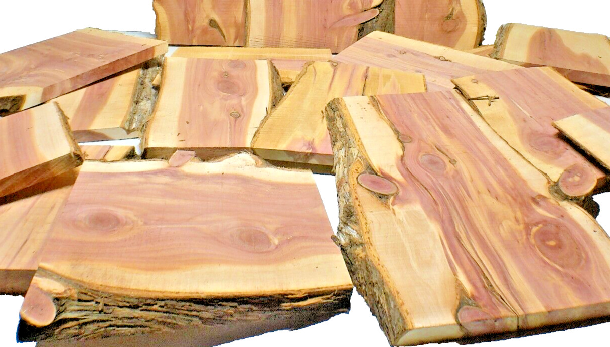 RED AROMATIC CEDAR Milled Dried Live Edge SLABs 1in Thick 10 Pounds Ships Free!