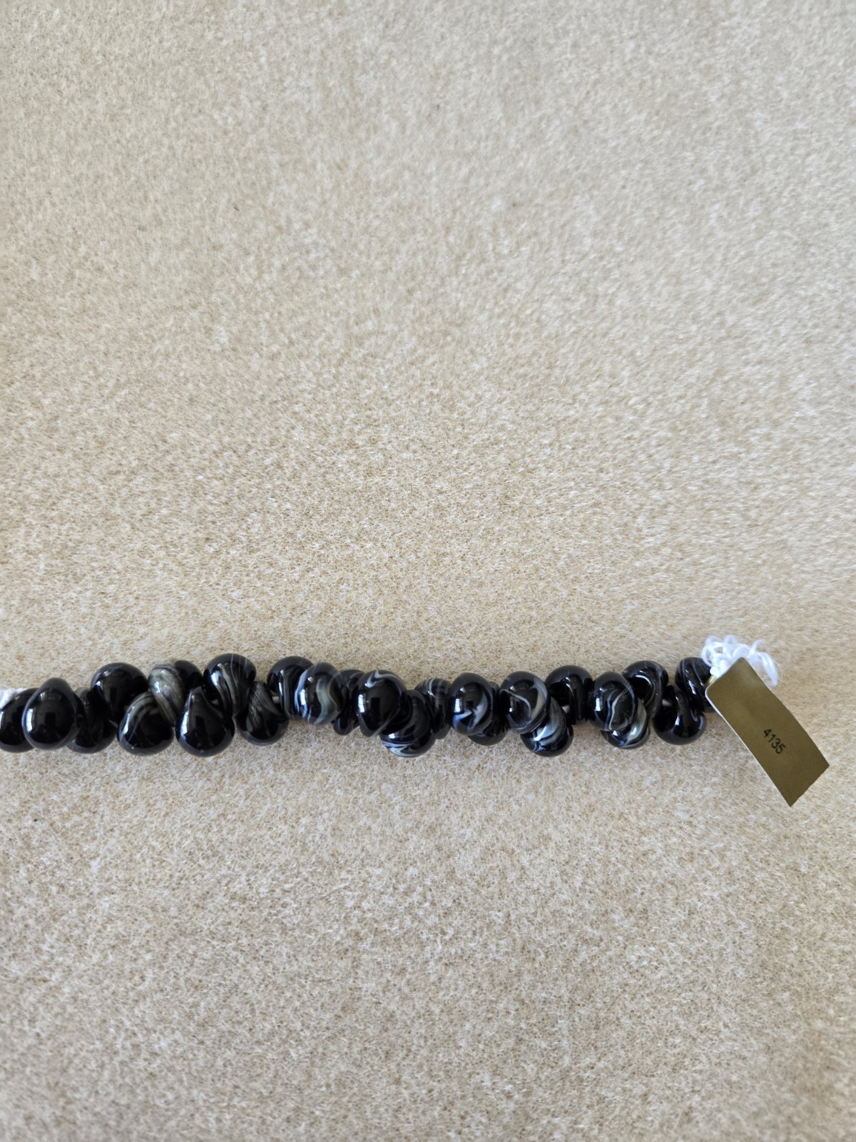 Unicorne Teardrop Glass Bead Strand, 9-10mm, #24135 Black Dahlia, 25 Per Strand