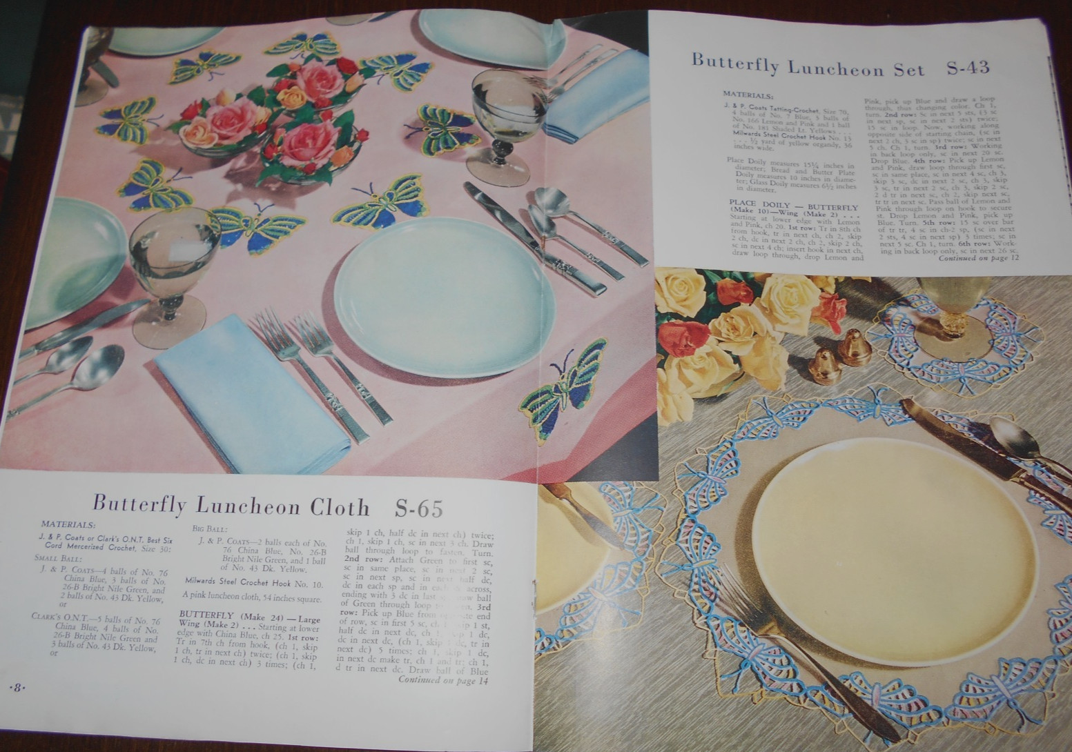 Butterflies In Crochet 1951 CLARKS J.P. Coats Pattern Book 272 1st Edition