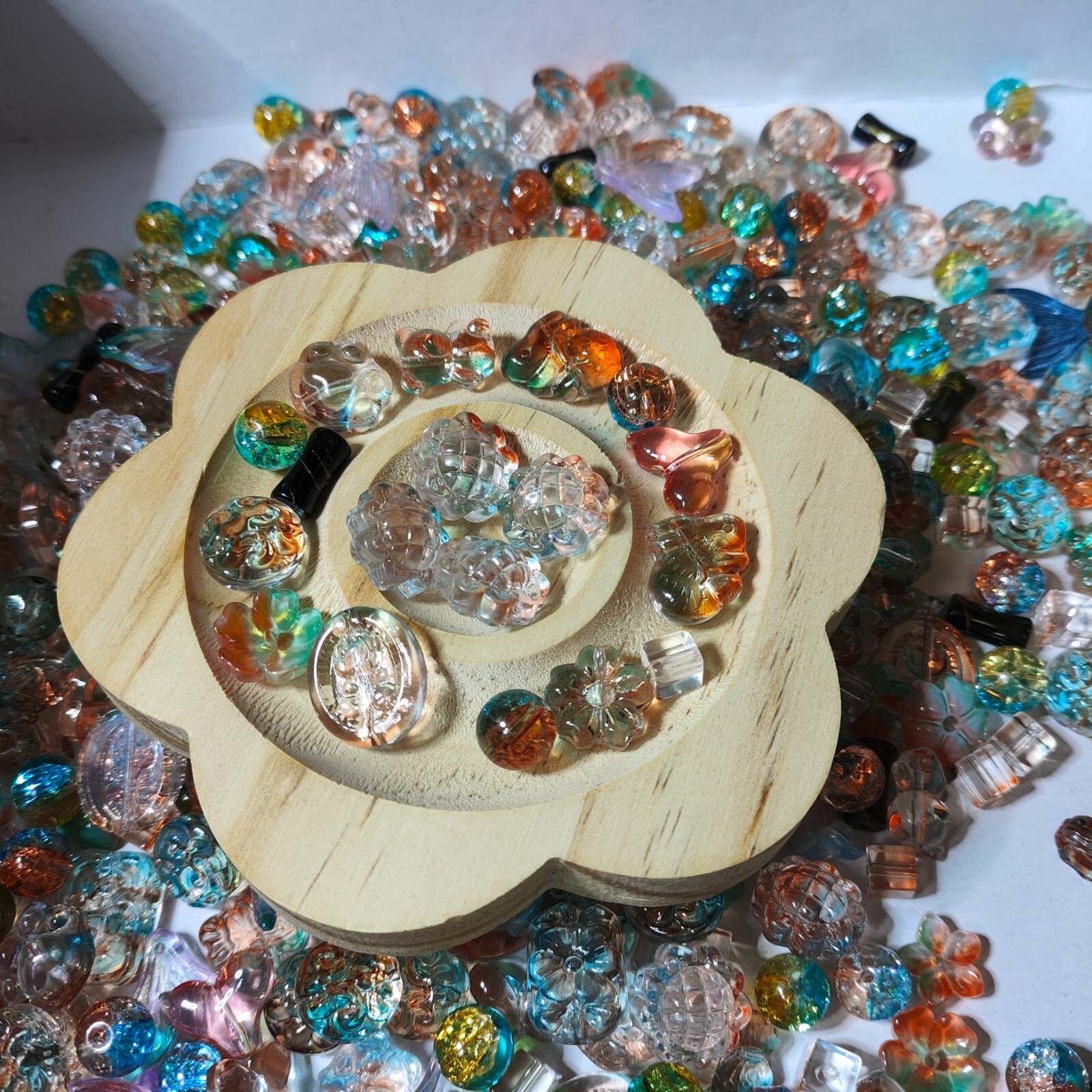 100g Glass beads lot jewelry making mix variety bead supplies Read Description