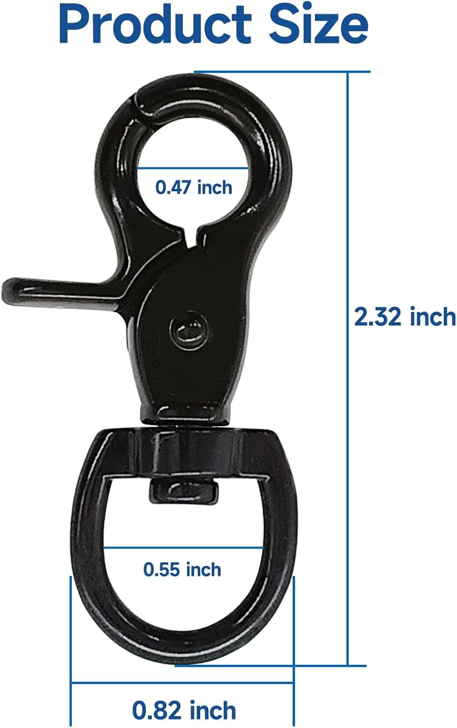 20PCS Trigger Snap Hooks 2.32” x 0.82” Zinc Alloy Black Swivel Hooks…