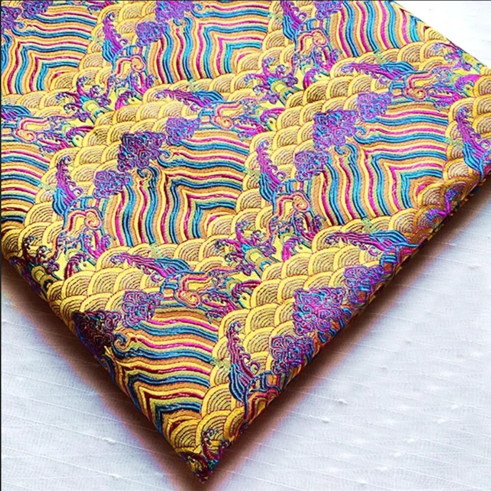 Viscose China Brocade Fabric 29″ Wide By Yards Retro Weave Patterned Material