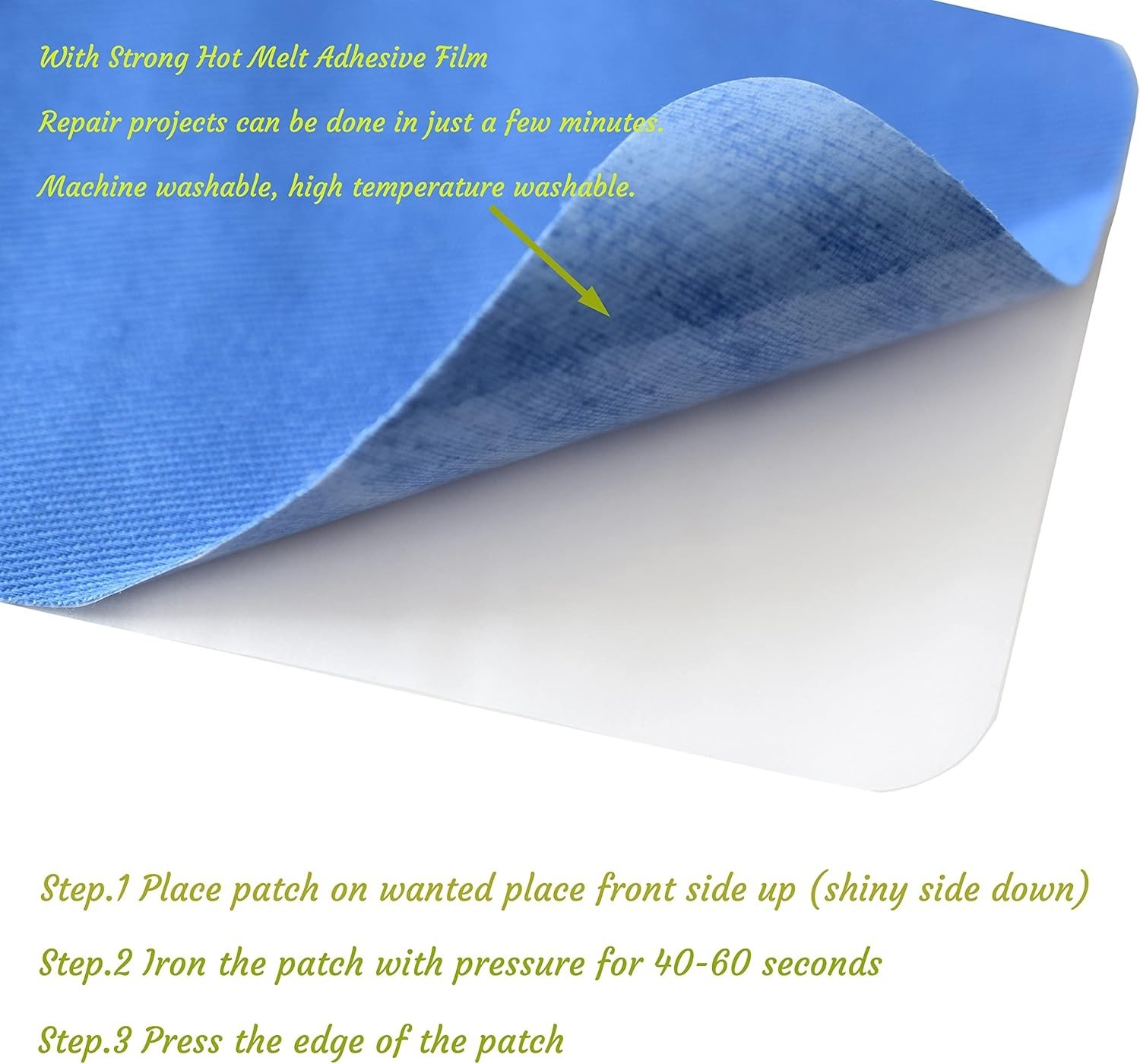 100% Cotton Black Iron-On Repair Patches – 12 Pieces for All Ages