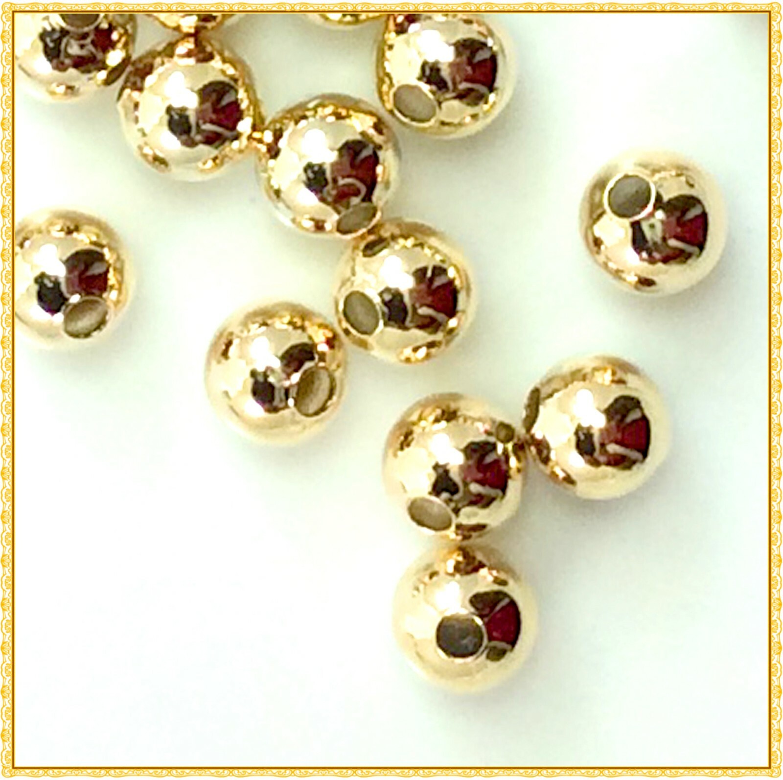 Non Tarnish Light Gold Plated Round Ball bead Spacer Finding 2mm 3mm 4mm 5mm 6mm